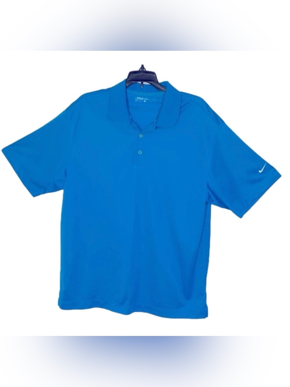 Nike Golf Dri-Fit Bright Blue Short Sleeve Polo Shirt - Size Large